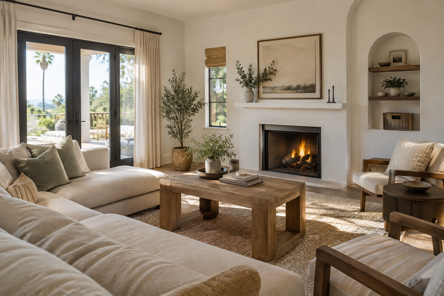 A cozy Inland Empire living room, illustrative